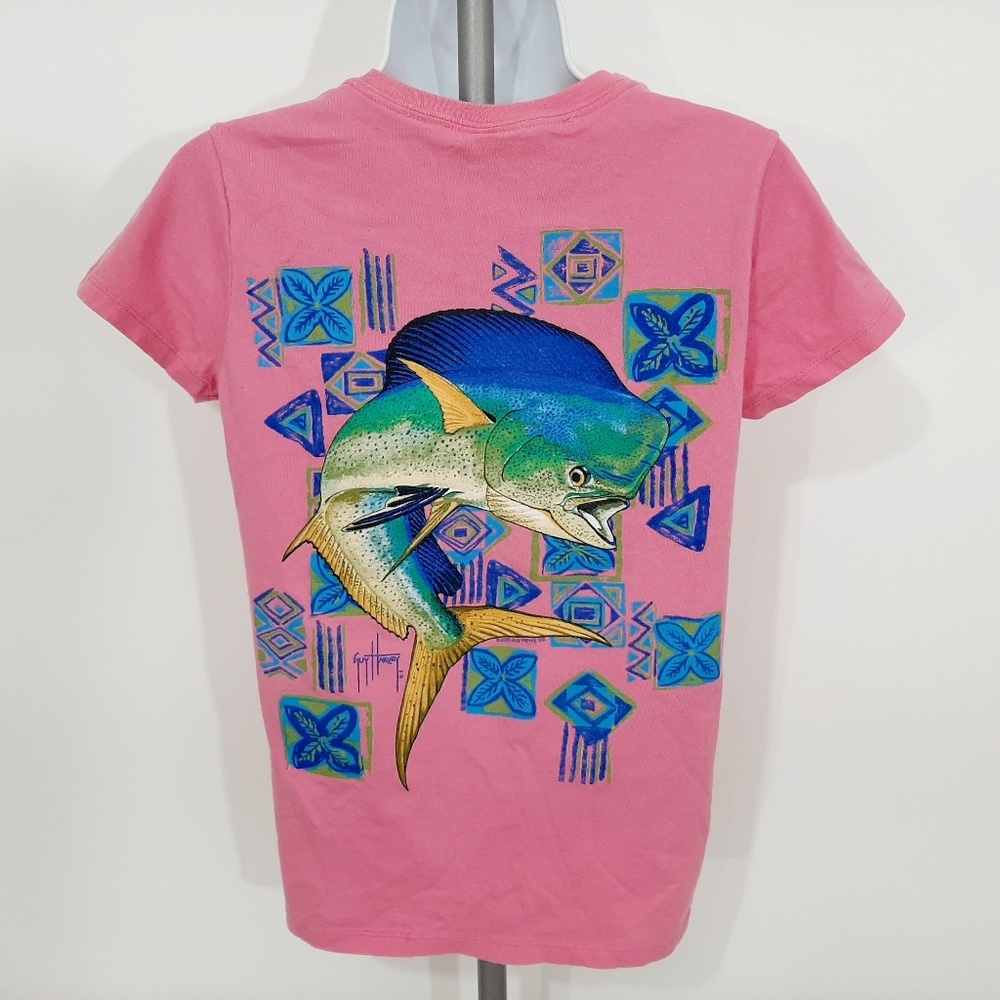 Guy Harvey Women's Junior Cotton T-shirt Size Small Pink